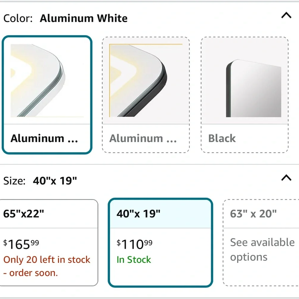 LED Lighted Mirror with Touch Sensor